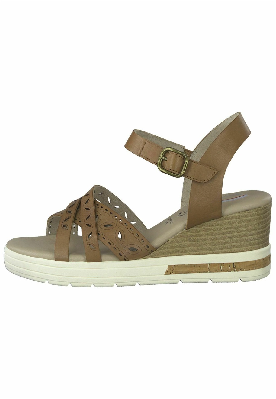 Tamaris Comfort - Keilsandalette - cognac/cognac