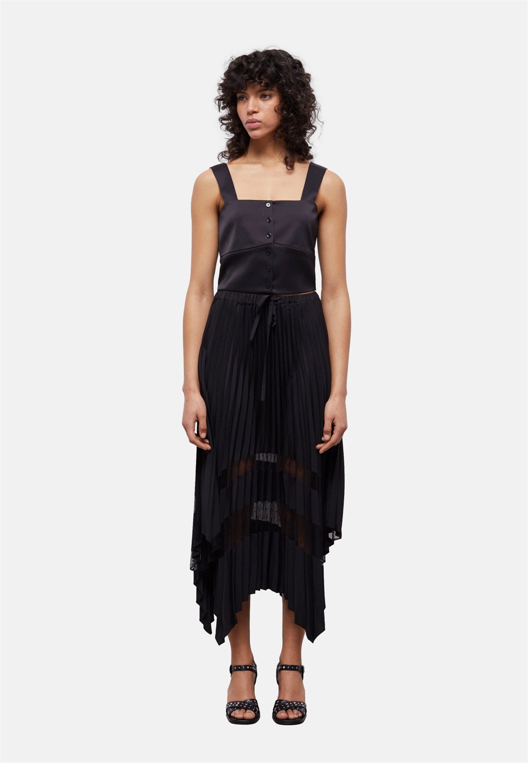 The Kooples PLISSÉE ASYMÉTRIQUE - A-Linien-Rock - black/schwarz