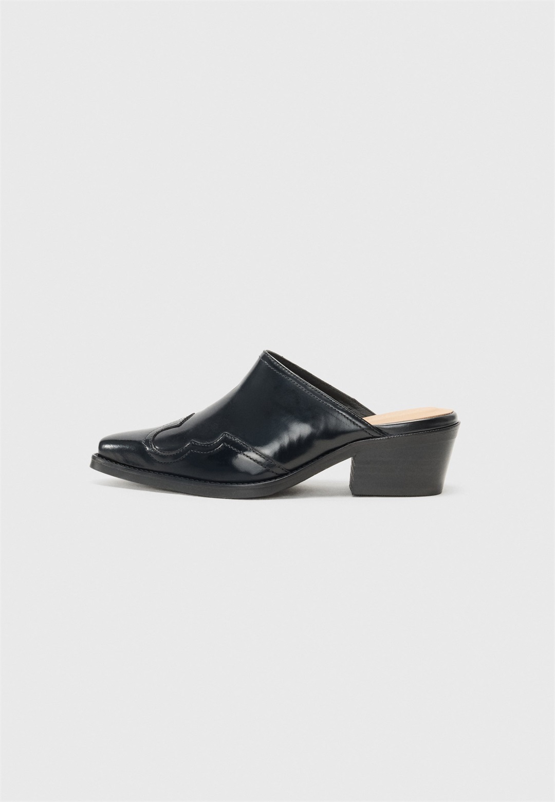Tommy Hilfiger WESTERN ABRASIVATO - Pantolette hoch - black/schwarz