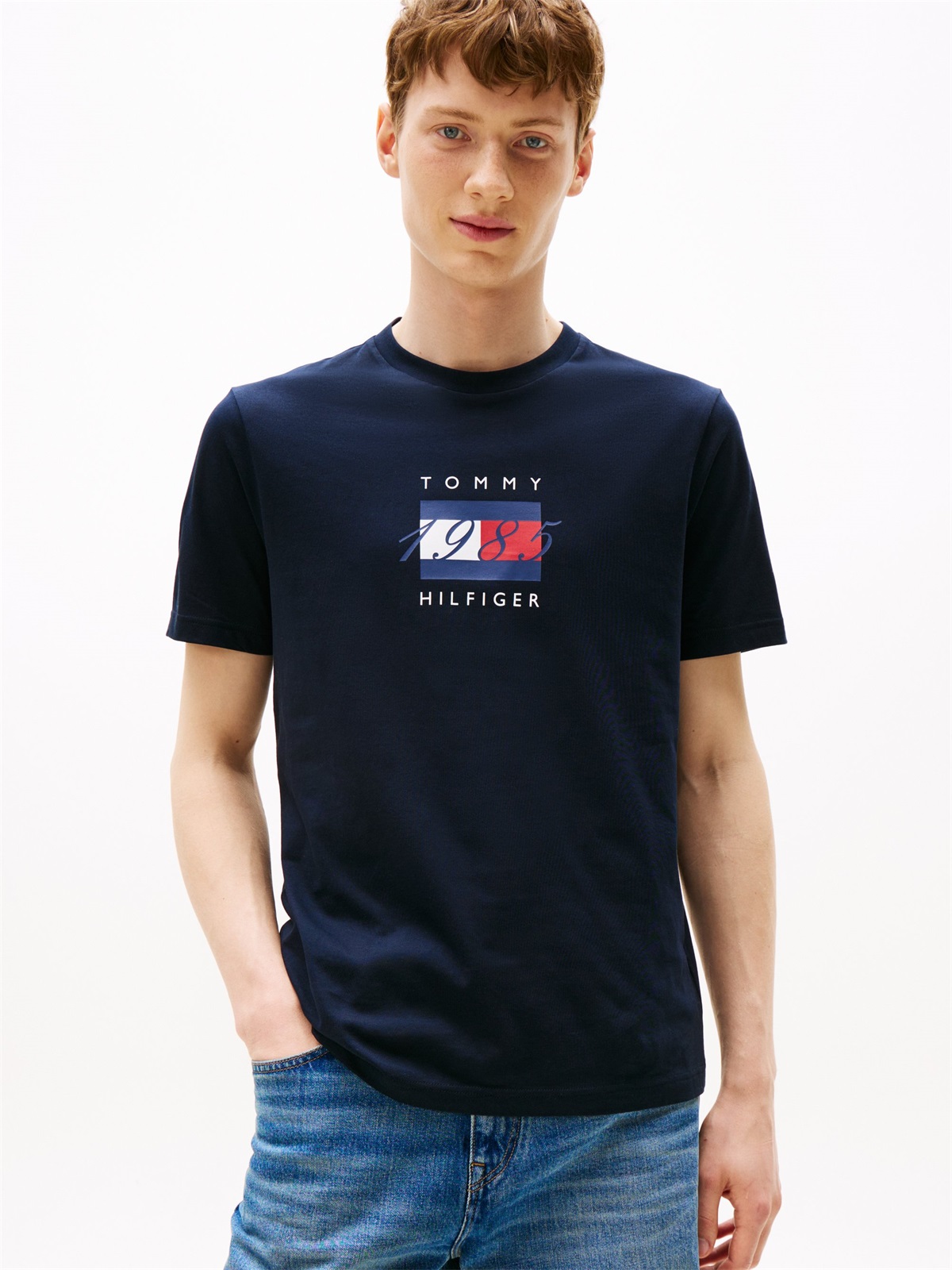 Tommy Hilfiger UNISEX - T-Shirt print - desert sky/dunkelblau