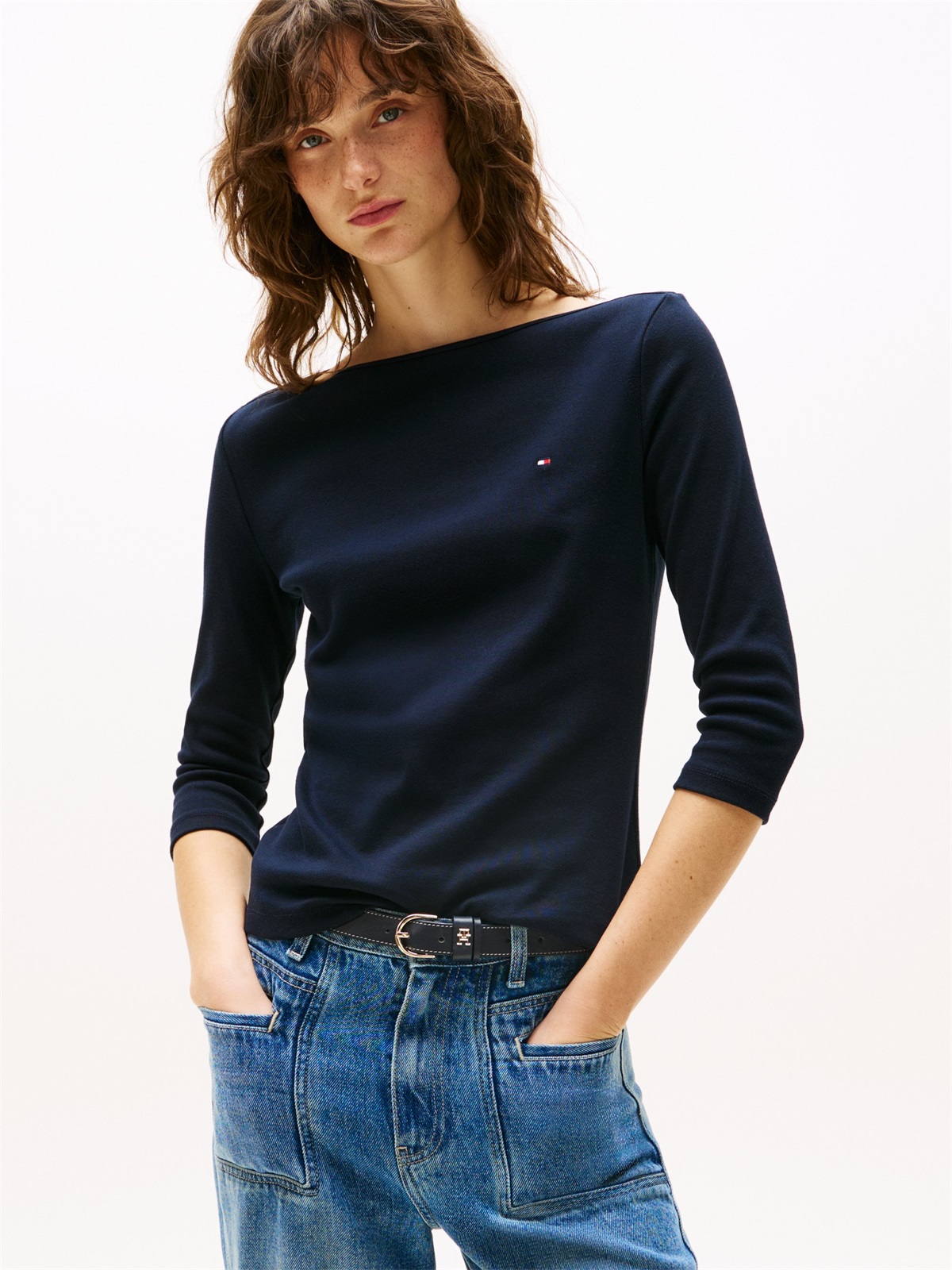 Tommy Hilfiger NEW CODY SLIM BOAT - Langarmshirt - desert sky/blau