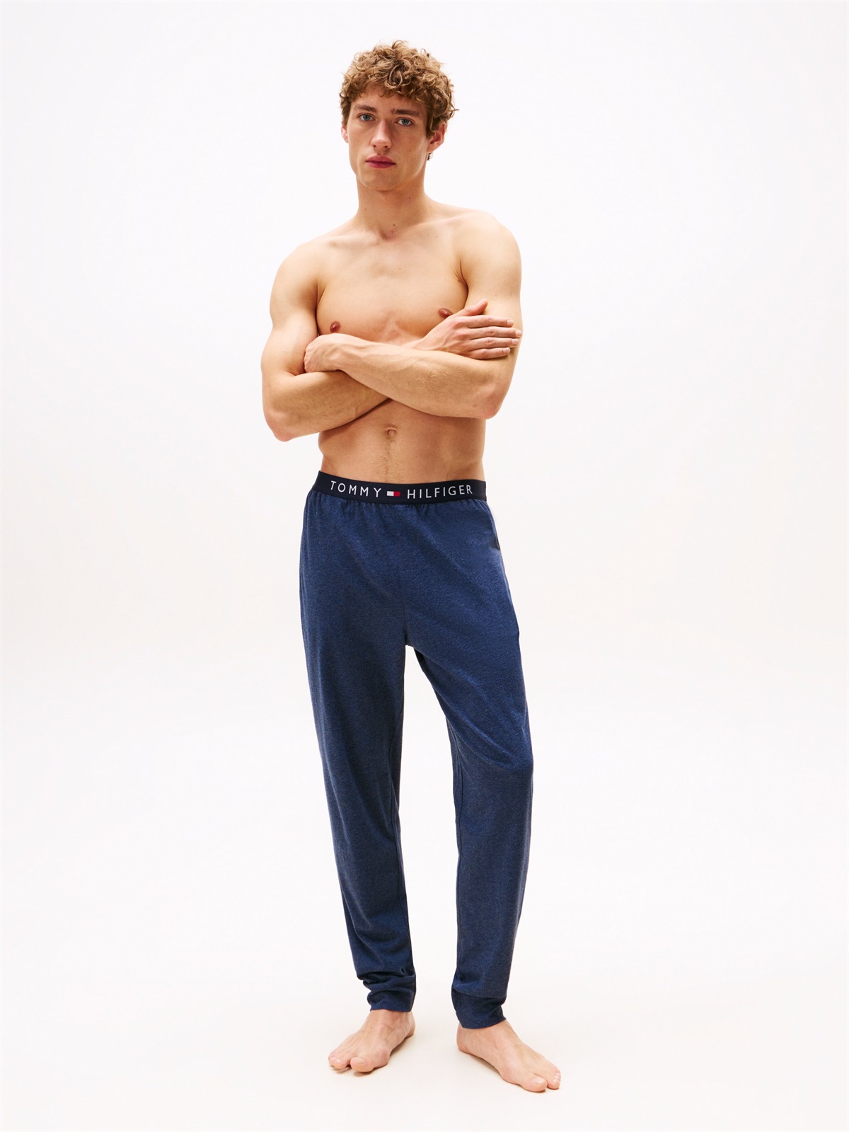 Tommy Hilfiger ORIGINAL CUFFED - Nachtwäsche Hose - preppy navy heather/blau