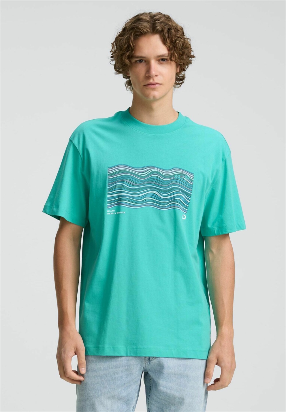 TOM TAILOR DENIM PRINTED - T-Shirt print - waterfall green/grün