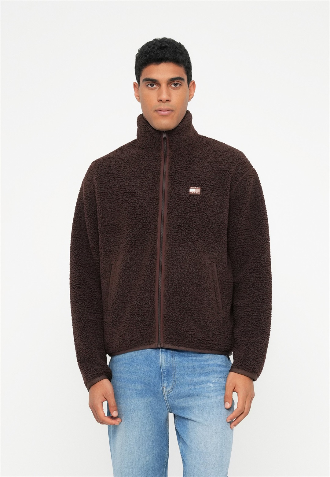 Tommy Jeans BADGE UNISEX - Fleecejacke - rich brown/braun