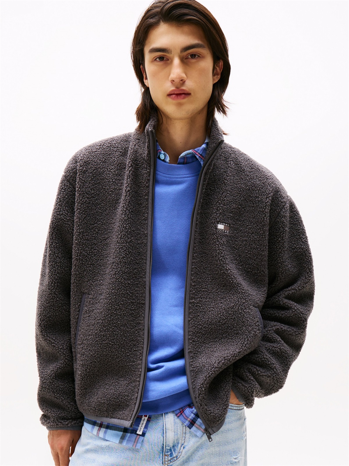 Tommy Jeans BADGE UNISEX - Fleecejacke - washed black/schwarz
