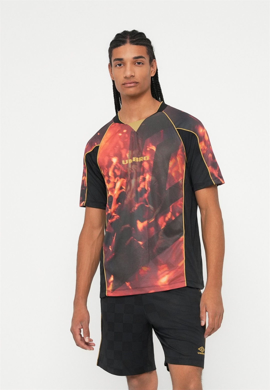 Umbro PANELLED UNISEX - T-Shirt print - black/schwarz