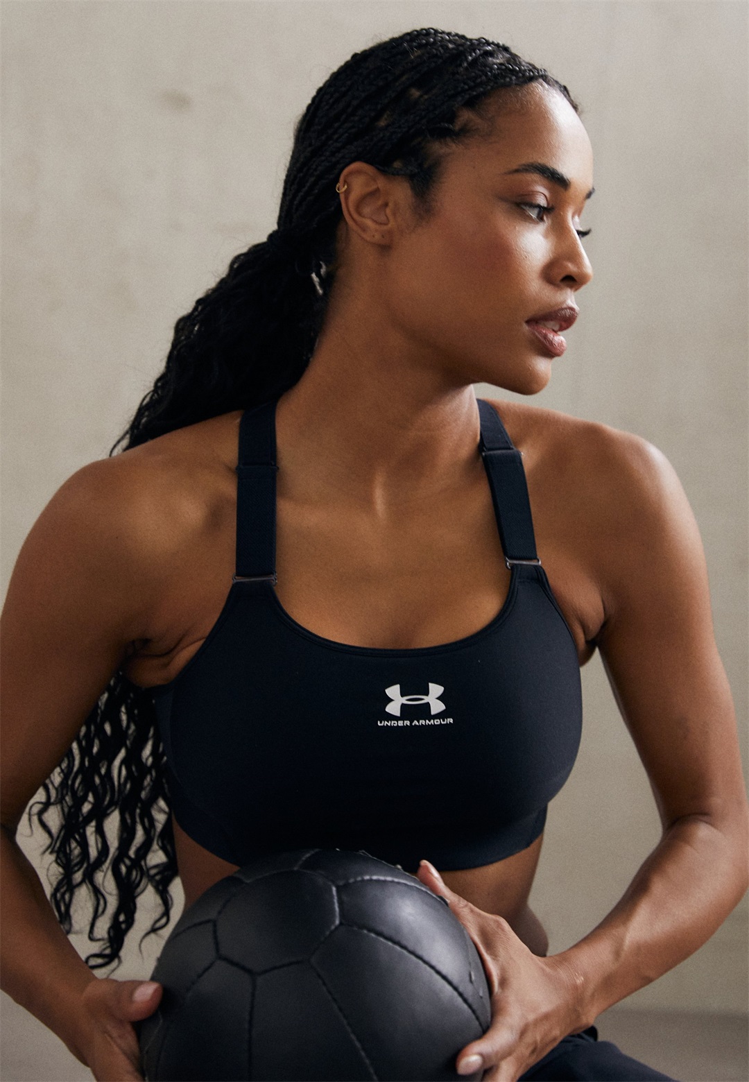 Under Armour HIGH - Sport-BH mit starker Stützkraft - black/white/schwarz
