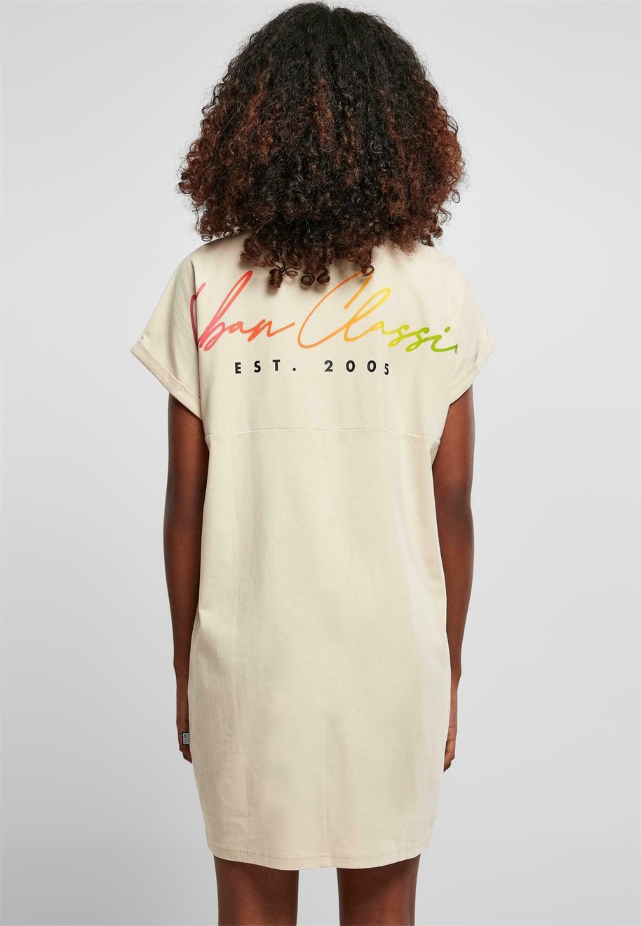 Urban Classics LADIES RAINBOW TEE DRESS - Jerseykleid - softseagrass/beige