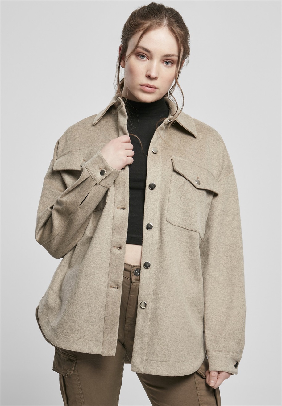 Urban Classics LADIES CLASSIC OVERSHIRT - Übergangsjacke - lighttaupe/beige