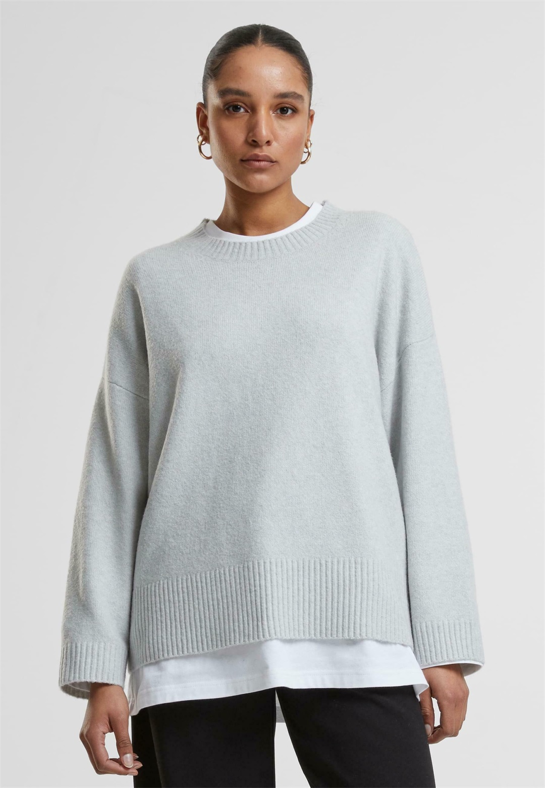 Urban Classics Strickpullover - lightasphalt/hellgrau