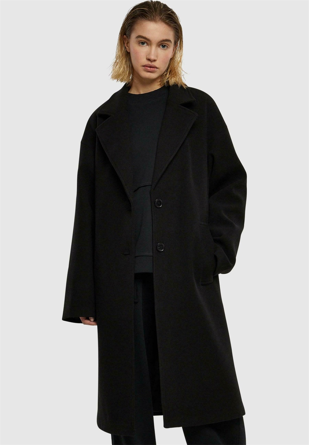 Urban Classics LONG - Klassischer Mantel - black/schwarz