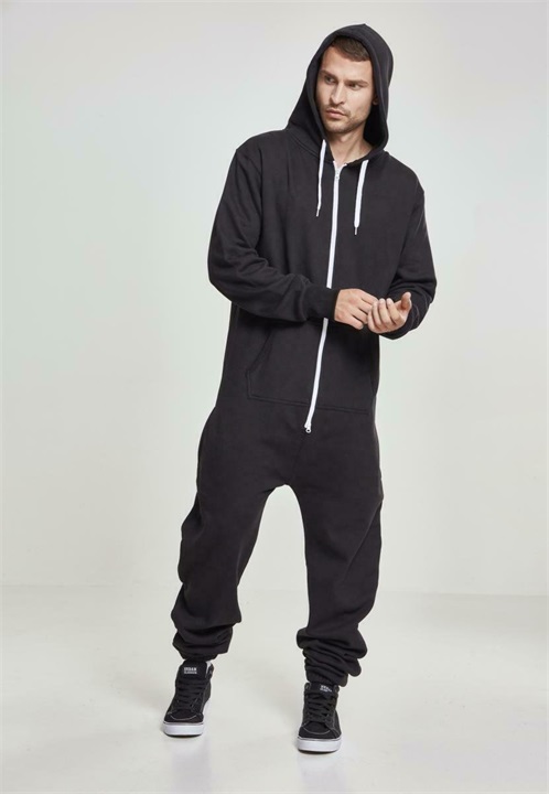 Urban Classics HERREN - Jumpsuit - blk/wht/schwarz