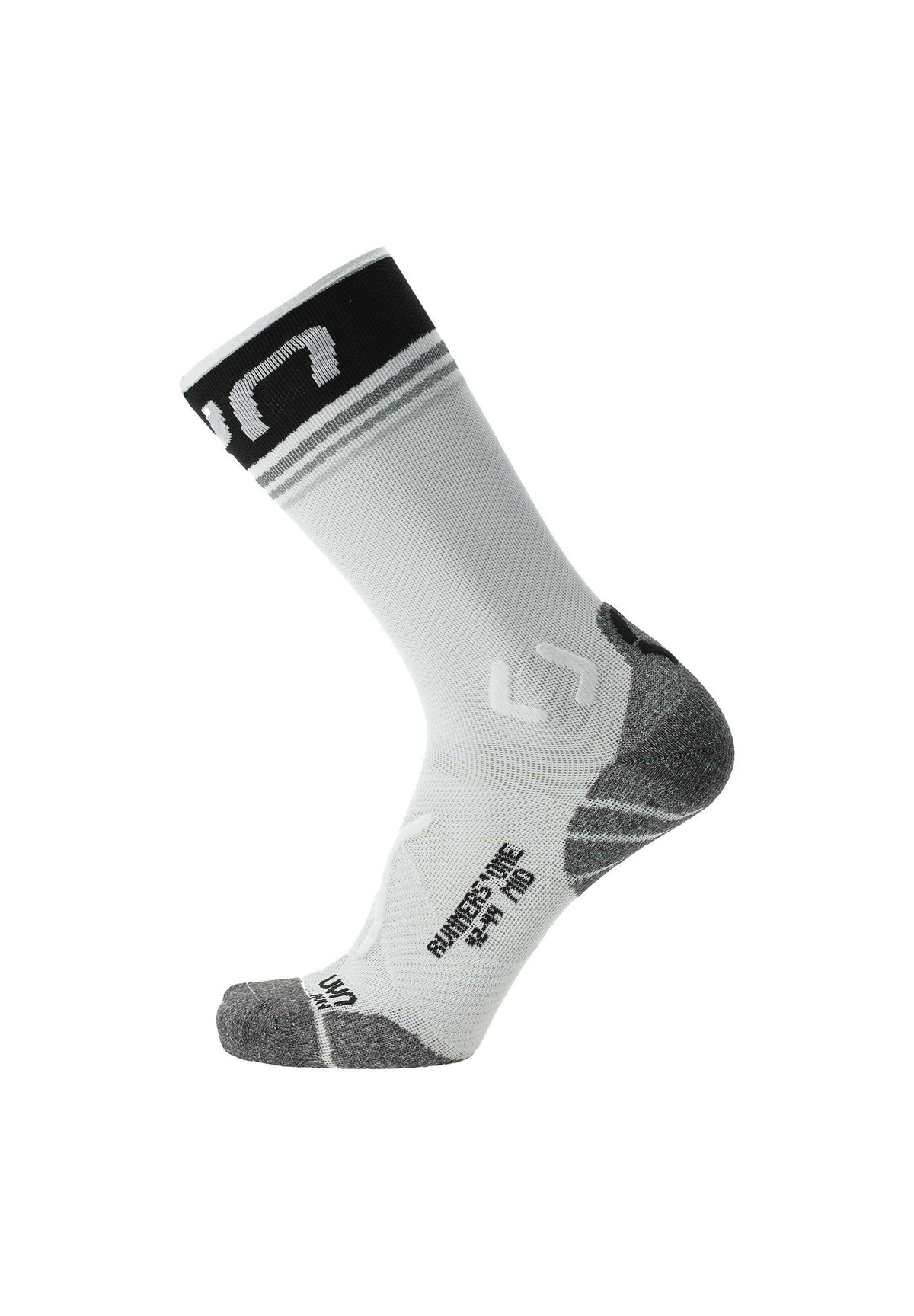 UYN RUNNING - ONE MID, CREW, POLYA - Socken - schwarz weiß/weiß