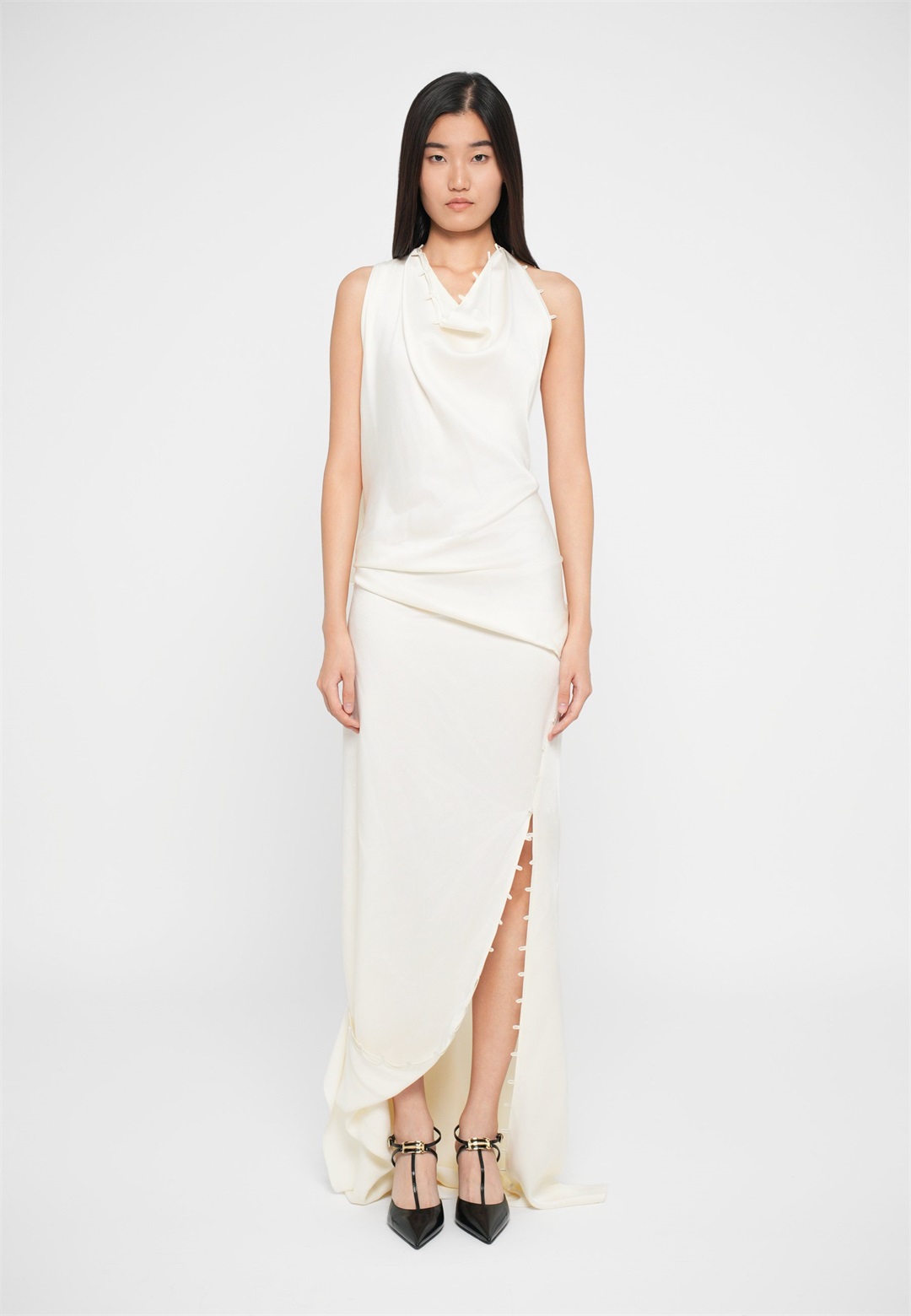 Victoria Beckham ROULEAUX DETAIL SLEEVELESS GOWN - Ballkleid - ivory/offwhite
