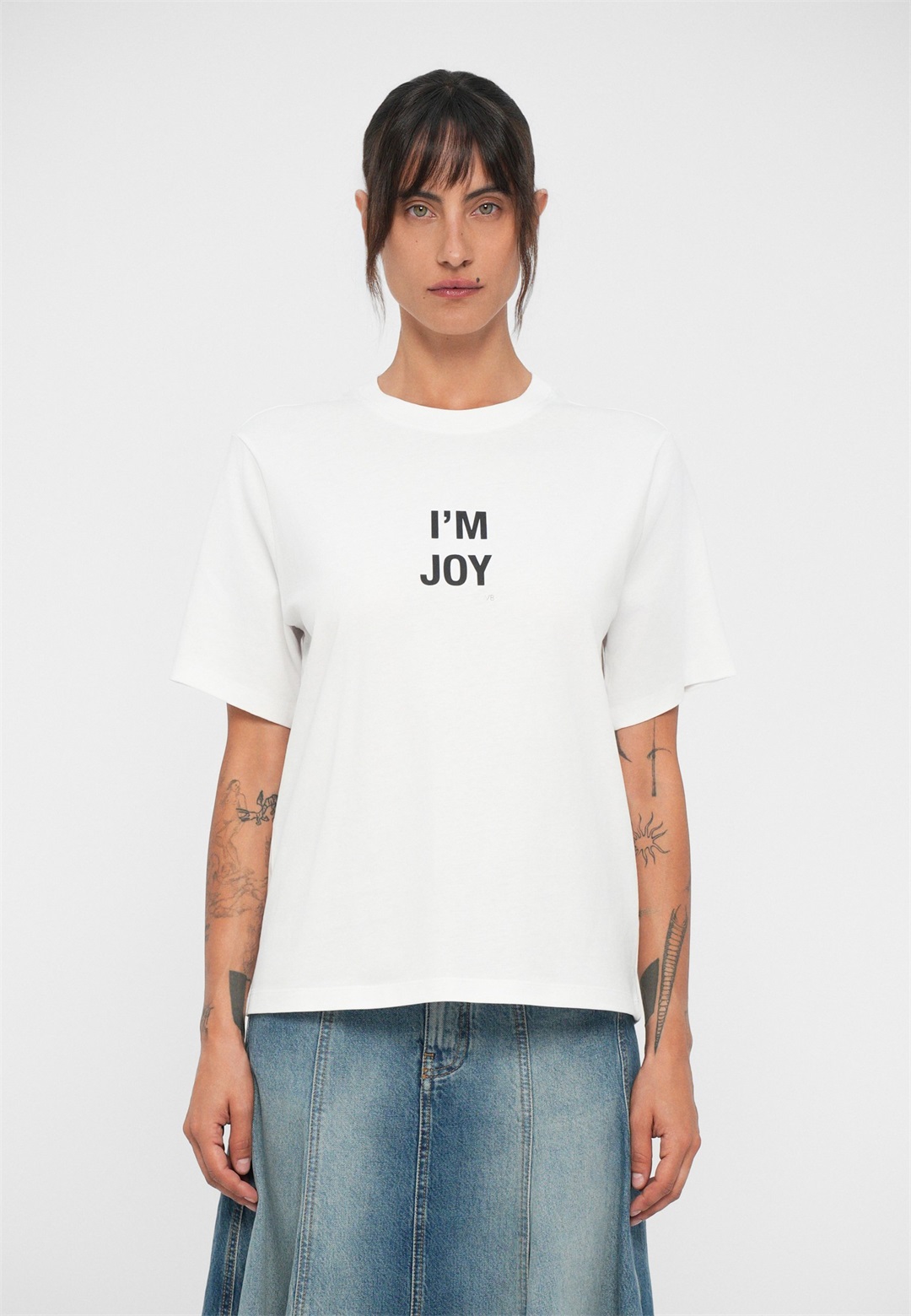 Victoria Beckham SLOGAN TEE - T-Shirt print - white/weiß