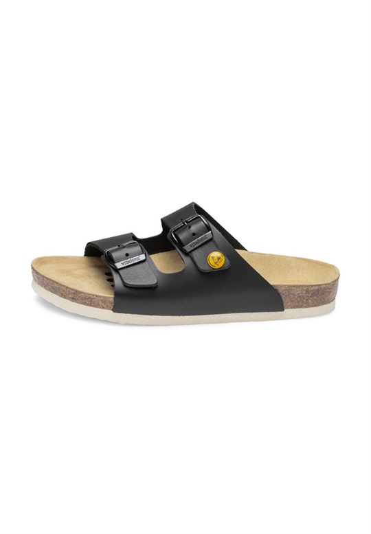 vitaform Pantolette flach - schwarz ws/schwarz