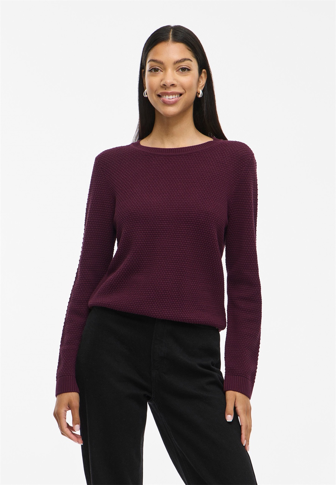 VILA VIDALO O NECK - Strickpullover - fig/dunkellila