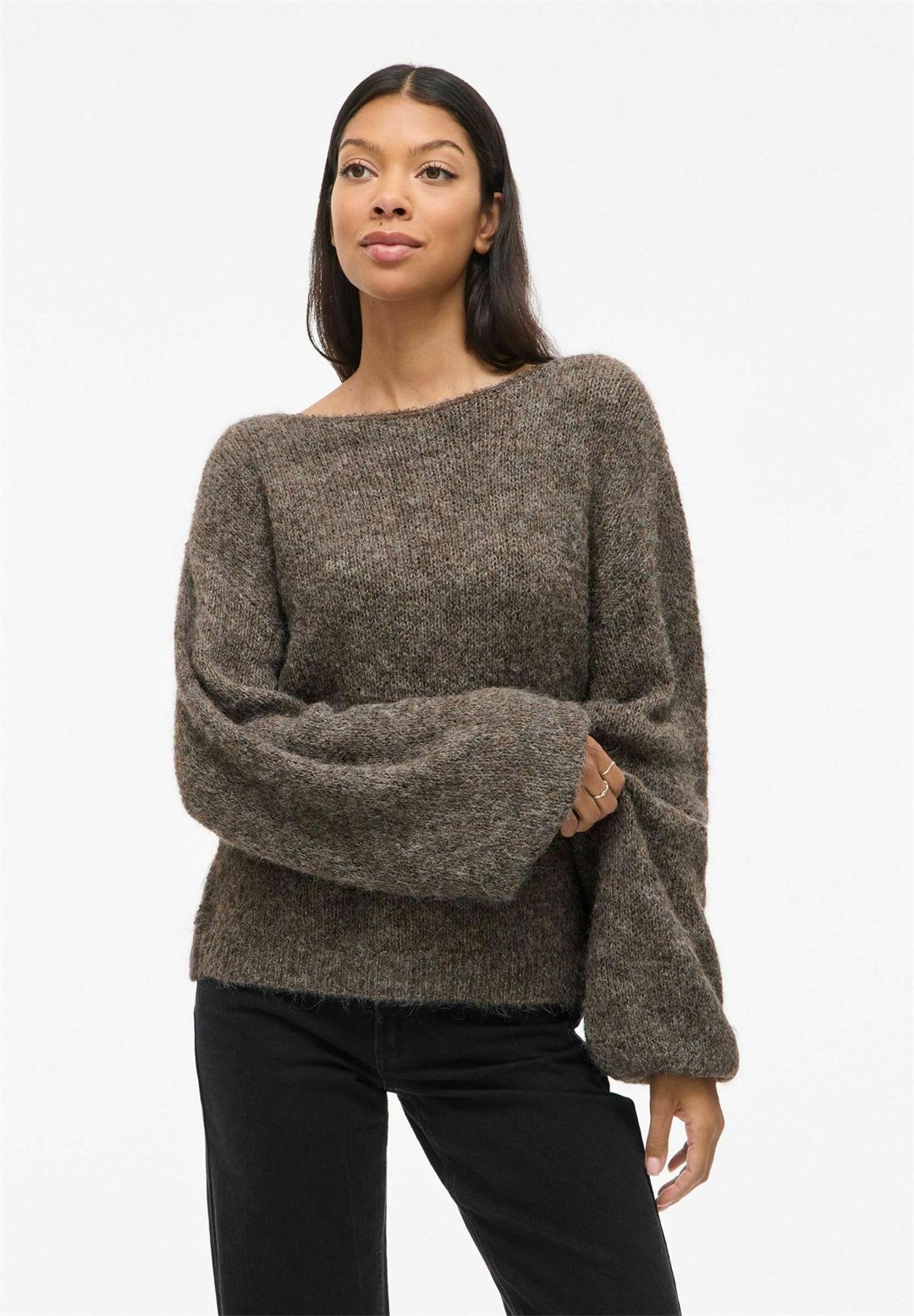 VILA VIMARLEY - Strickpullover - grey/grau