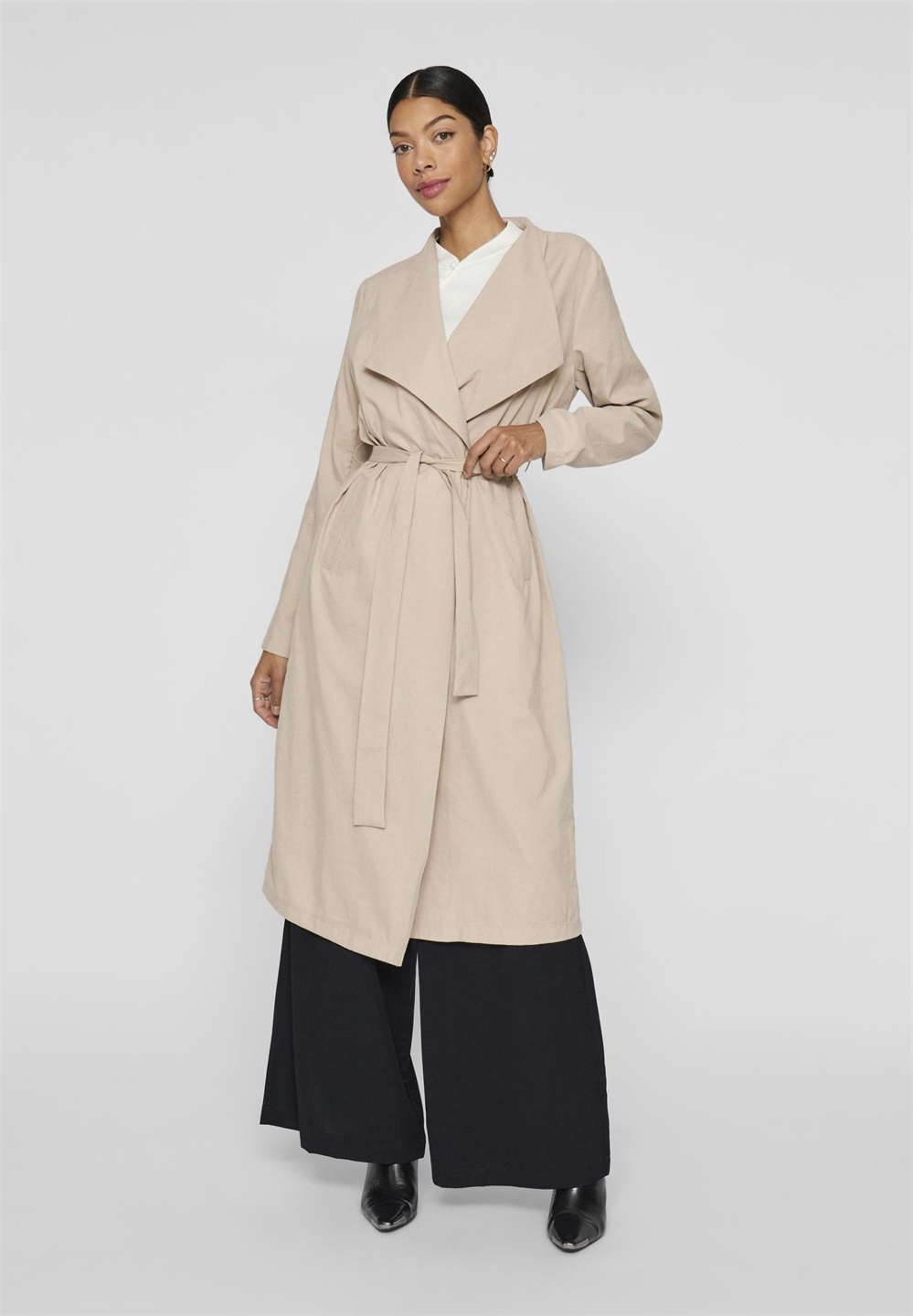 VILA VILANNI - Trenchcoat - feather gray/sand