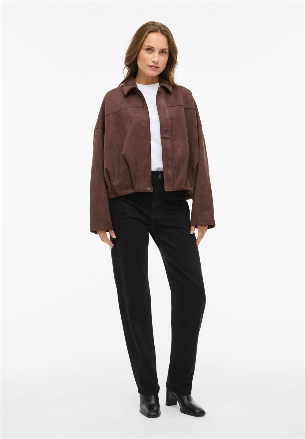VILA VIVIRAL L/S - Kunstlederjacke - brown stone/hellbraun