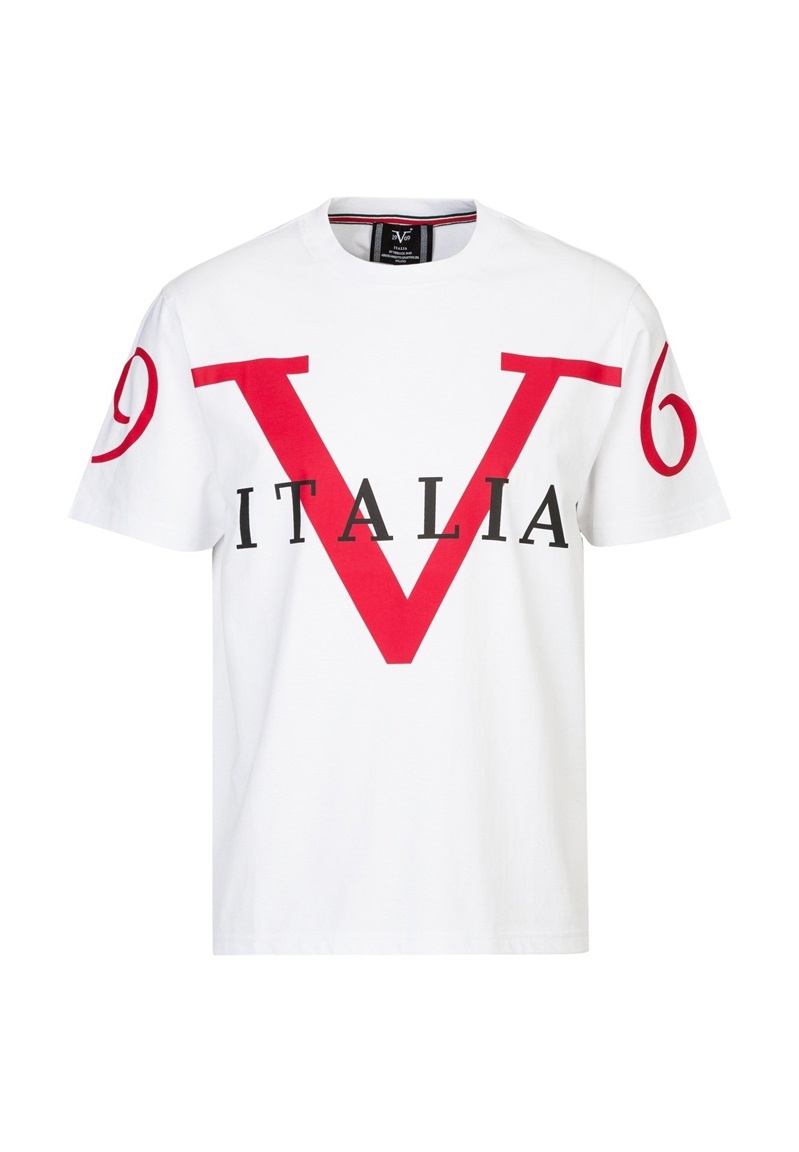 19V69 Italia T-Shirt print - white/weiß