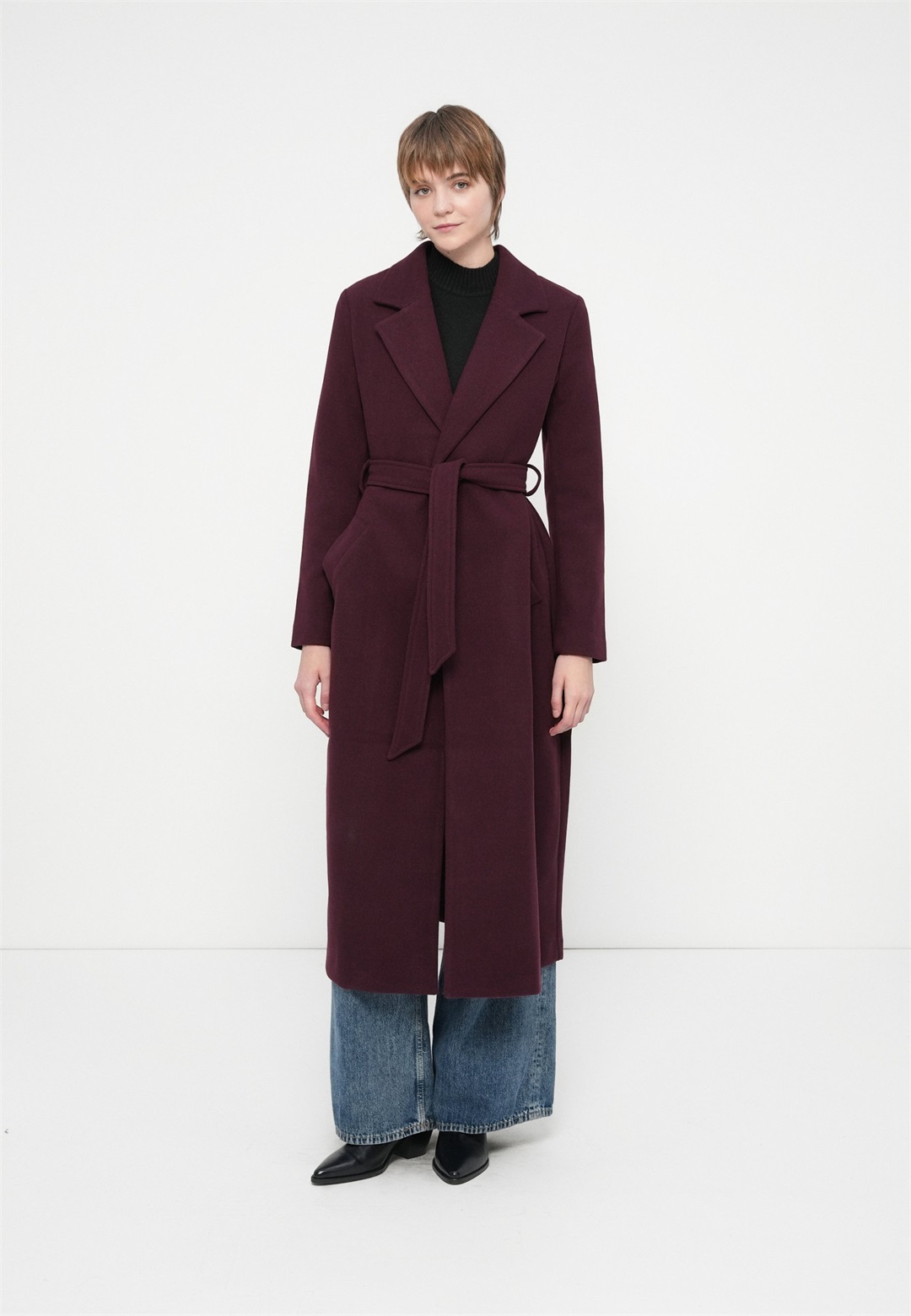 Vero Moda VMFORTUNEAYA LONG COAT - Klassischer Mantel - winetasting/bordeaux