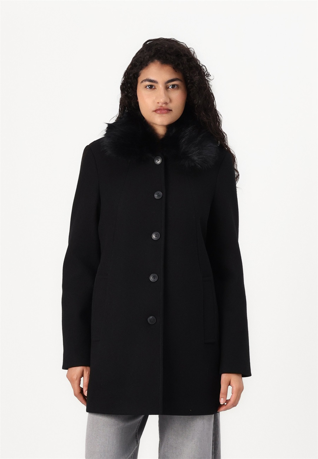 Vero Moda VMAUTUMN COZY JACKET - Klassischer Mantel - black/schwarz