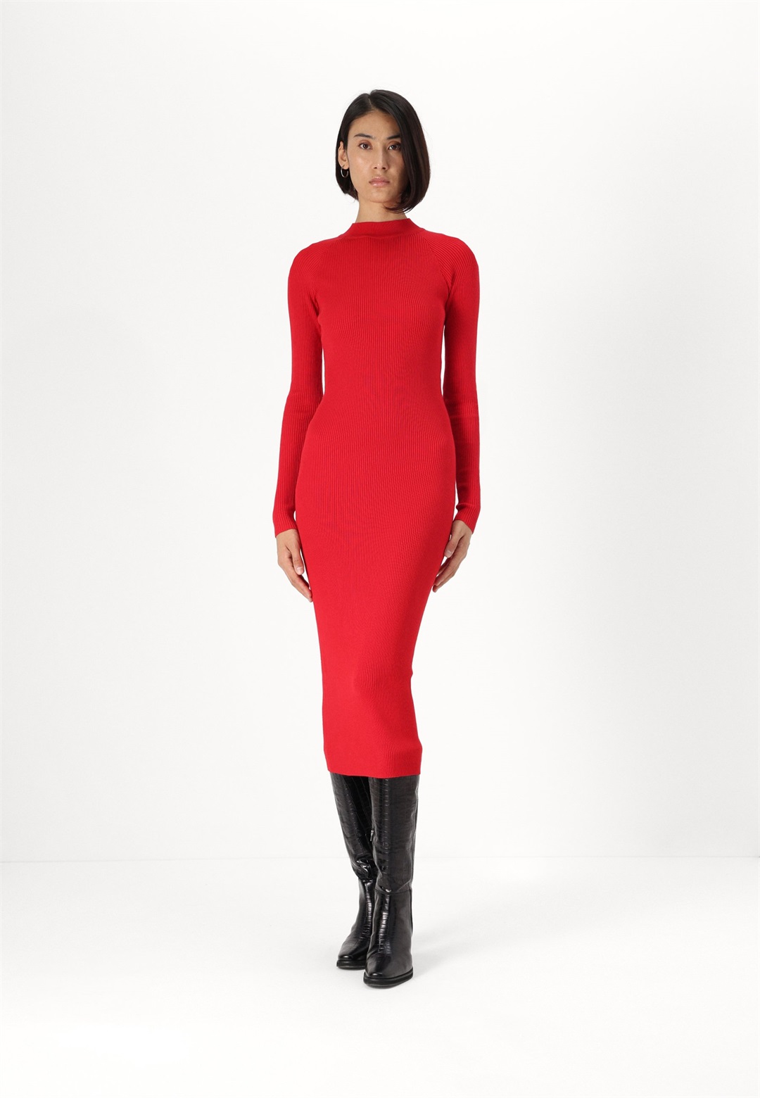Vero Moda Tall VMWILLOW DRESS - Strickkleid - salsa/rot