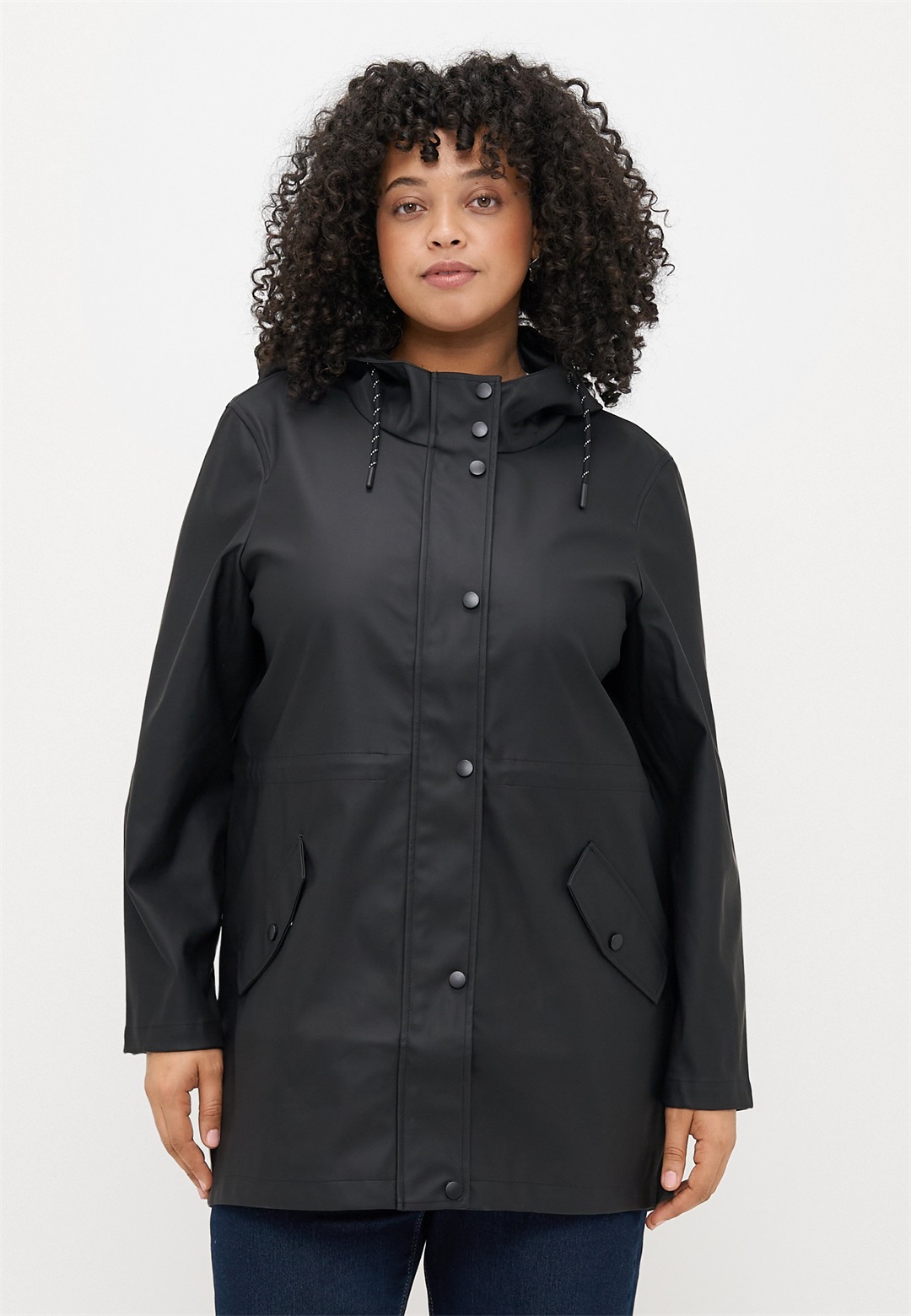Vero Moda Curve VMMALOU COATED - Parka - black/schwarz