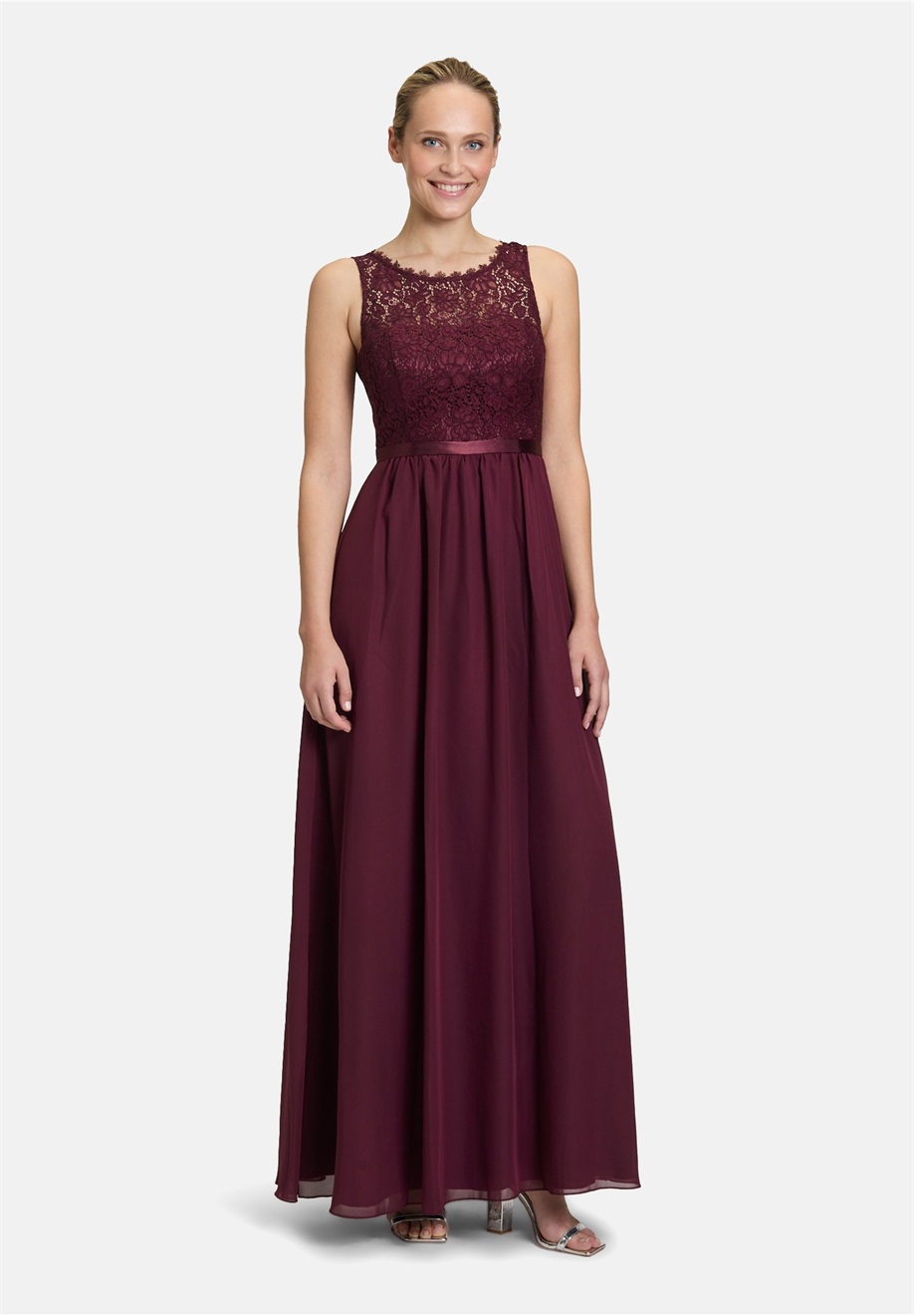 Vera Mont COCKTAIL MIT SPITZE - Maxikleid - deep dahlia/rot