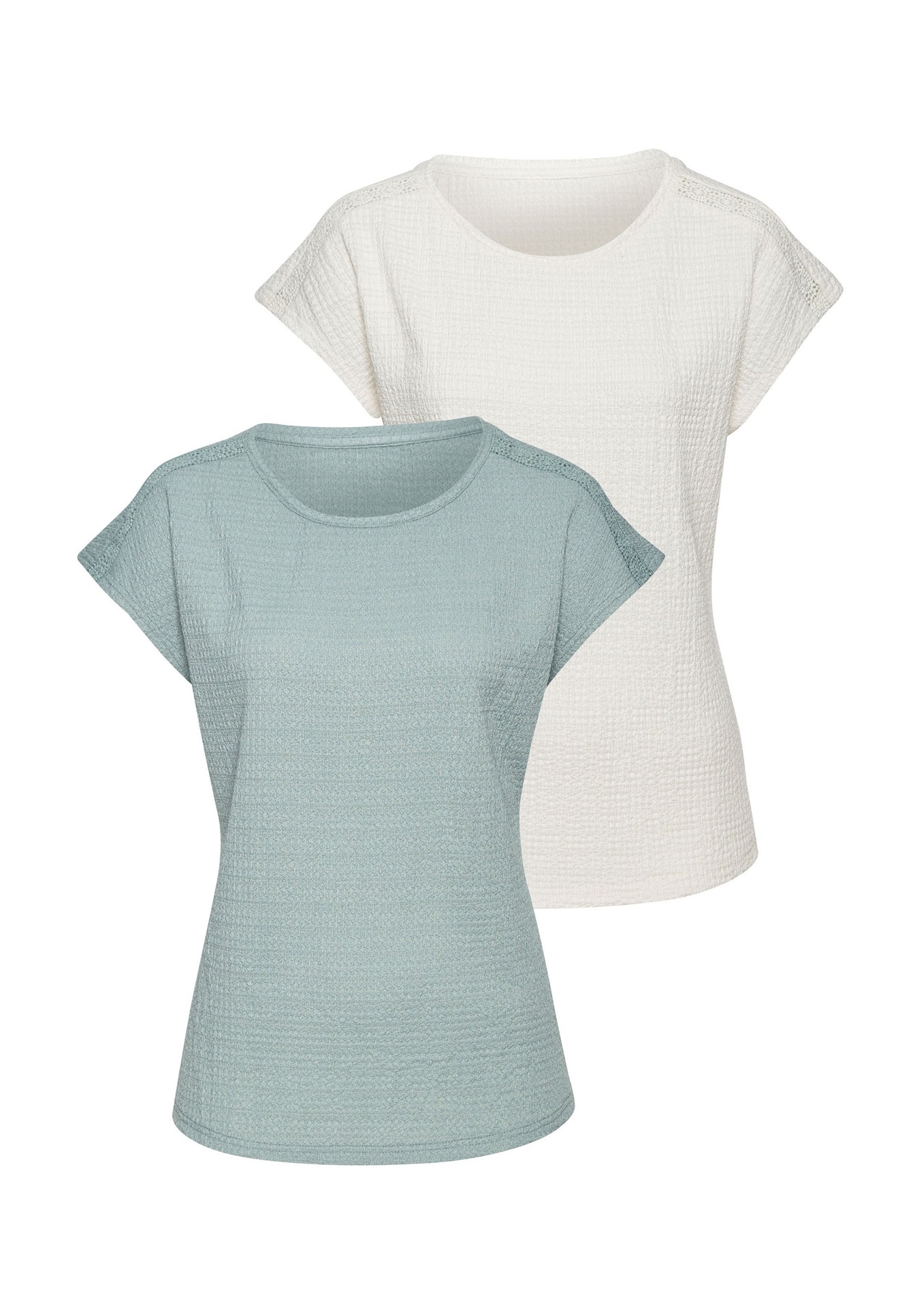 Vivance KURZARM 2PACK - Bluse - mint creme/mint