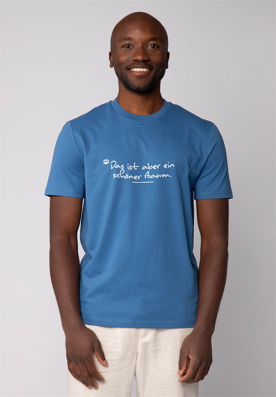 watapparel DAS IST ABER EIN SCHÖNER BAUM - T-Shirt print - bright blue/hellblau
