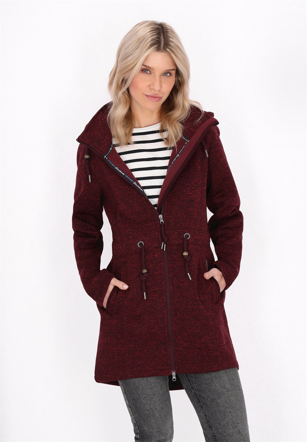 Schmuddelwedda Parka - burgundy melange/bordeaux
