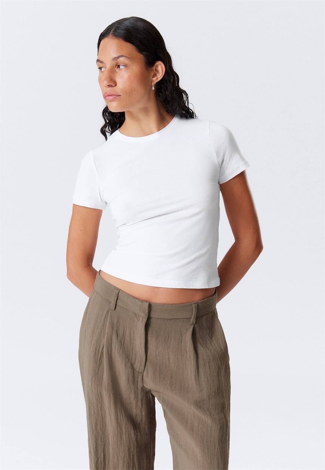 Weekday T-Shirt basic - white/weiß