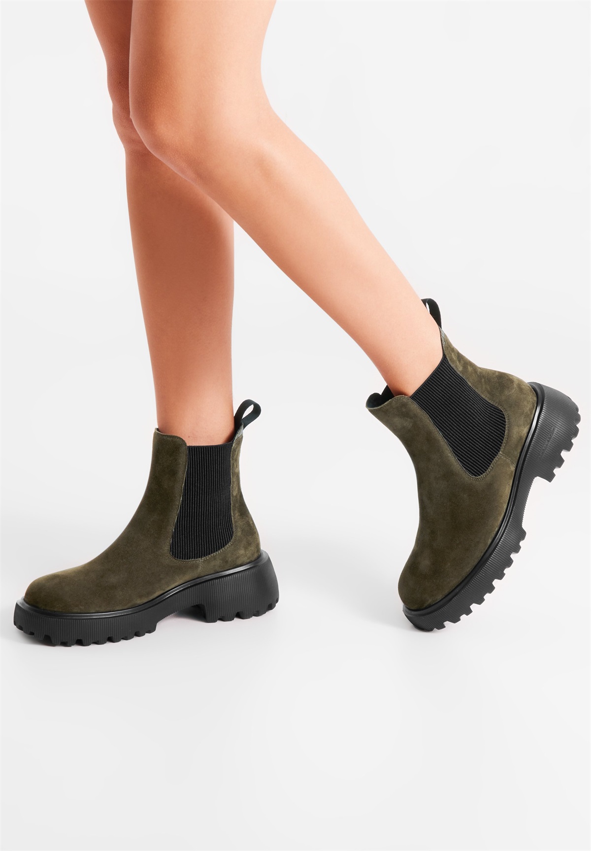 Woden Stiefelette - dark olive/grün