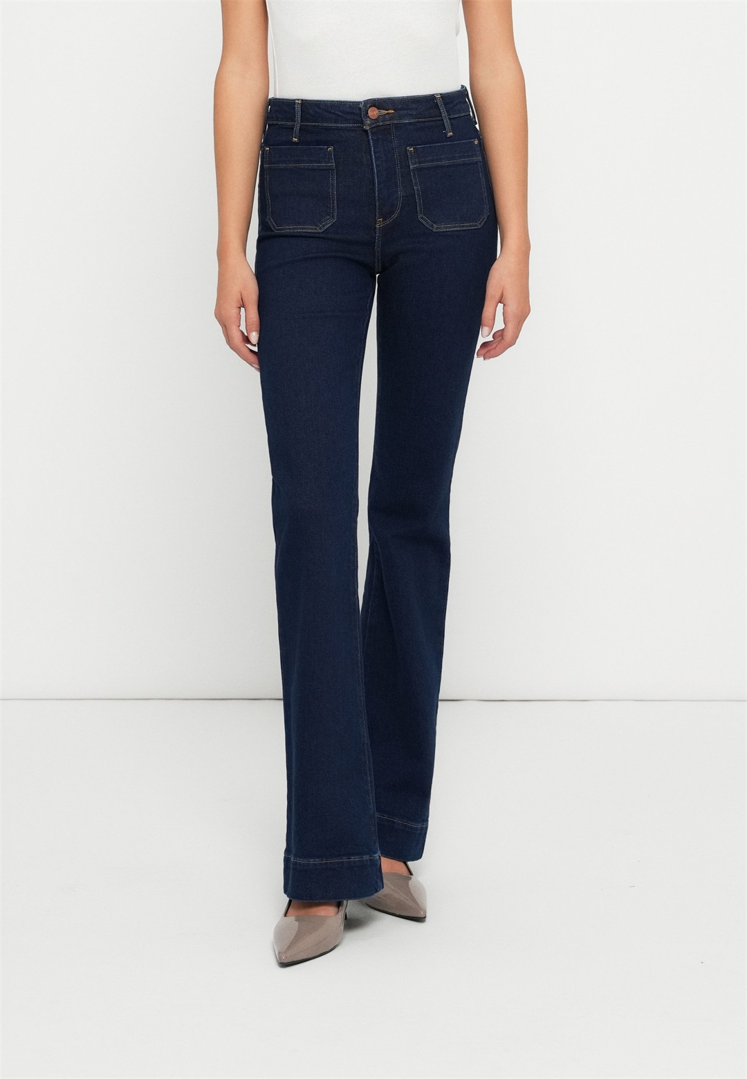 Wrangler Stoffhose - cosmit corral/dark-blue denim