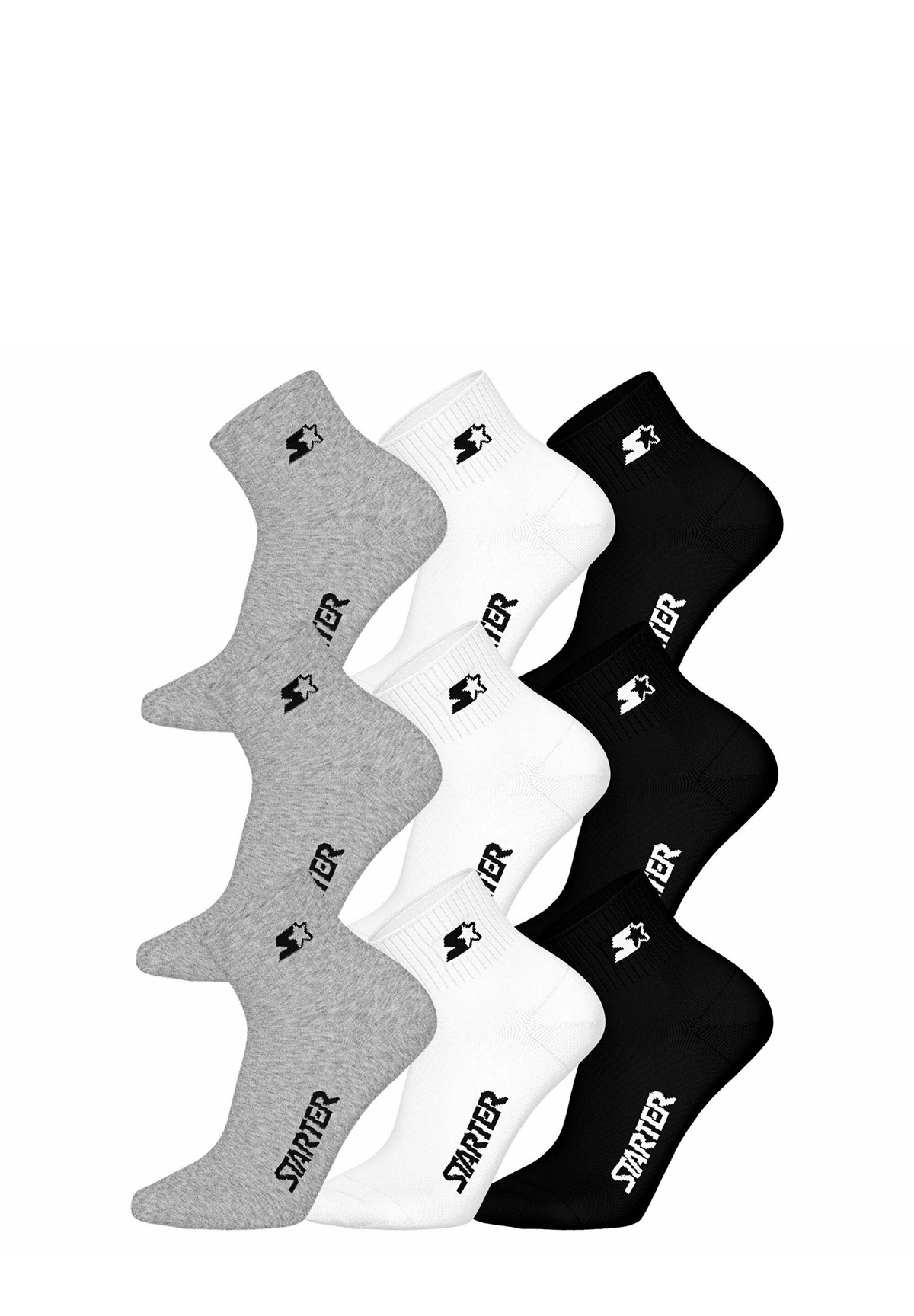 Starter UNISEX QUARTER 9ER PACK - LOGO - Socken - weiß/grau/schwarz/weiß