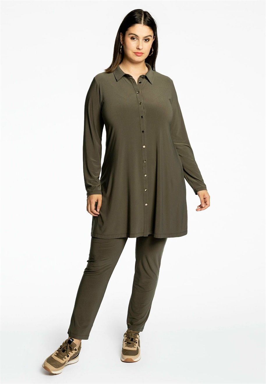 YOEK SLIM FIT - Stoffhose - green/grün