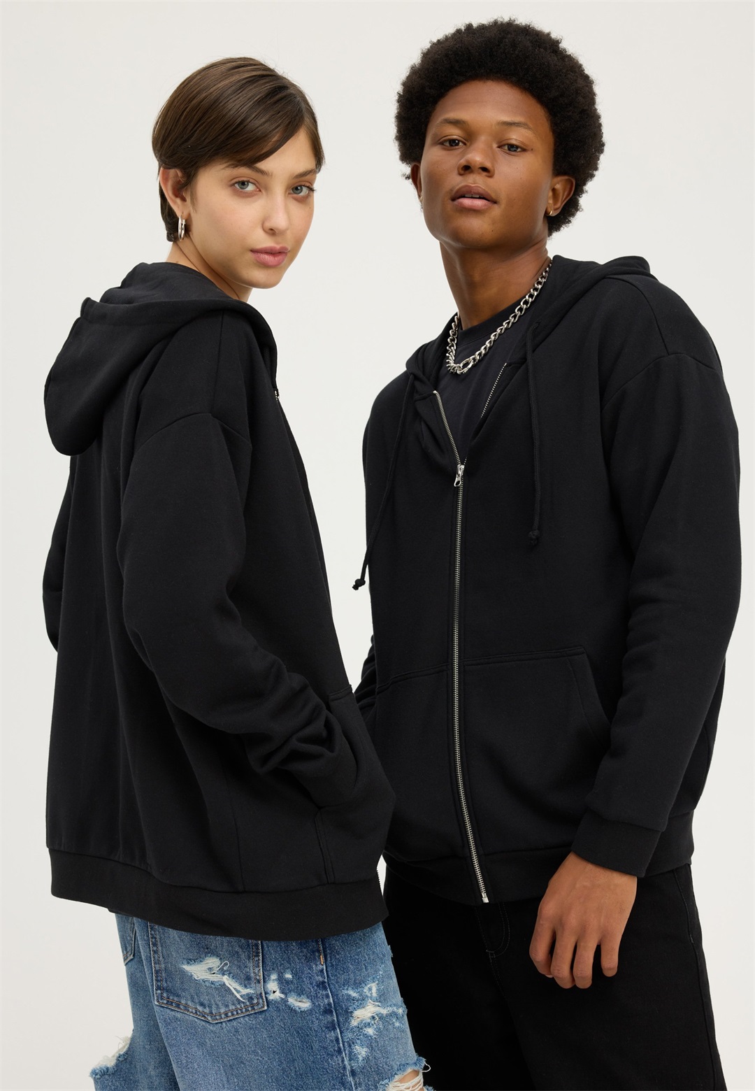 YOURTURN UNISEX - Sweatjacke - black/schwarz