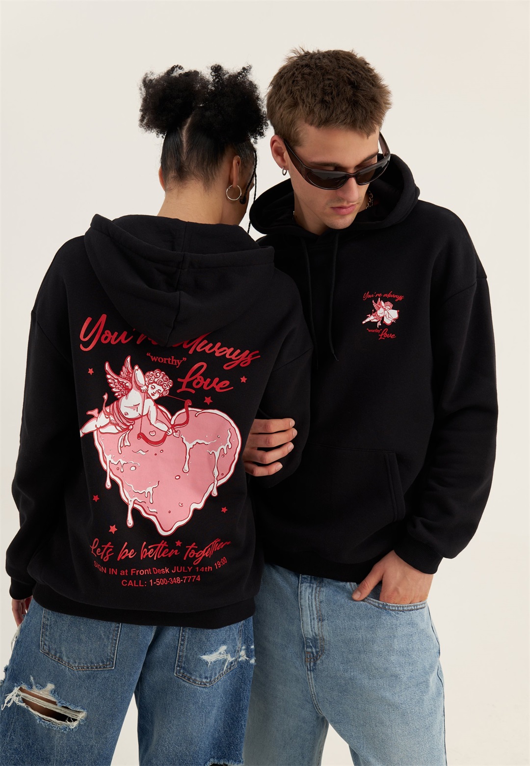 YOURTURN UNISEX - Kapuzenpullover - black/schwarz