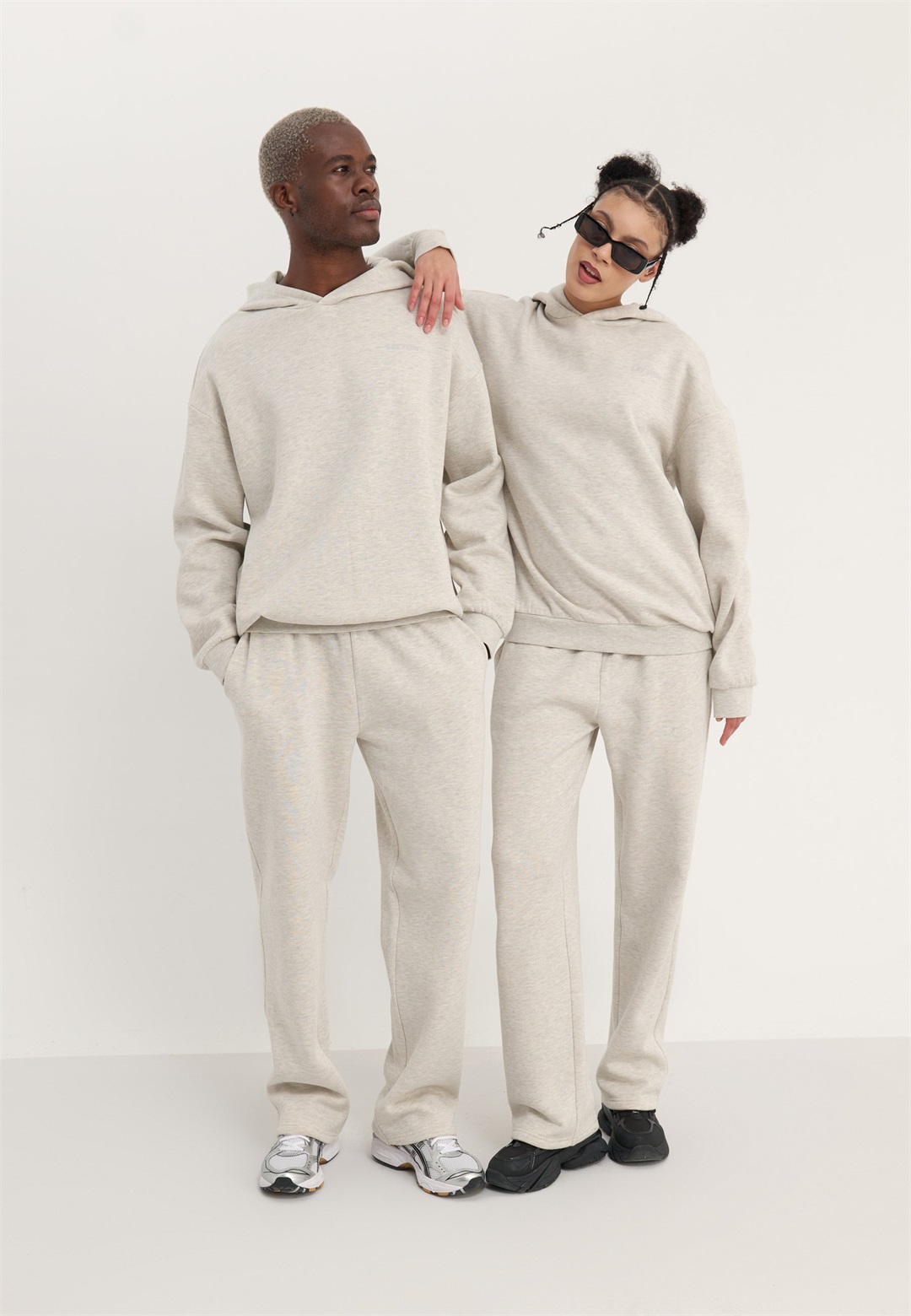 YOURTURN UNISEX - Trainingsanzug - mottled light grey/hellgrau-meliert