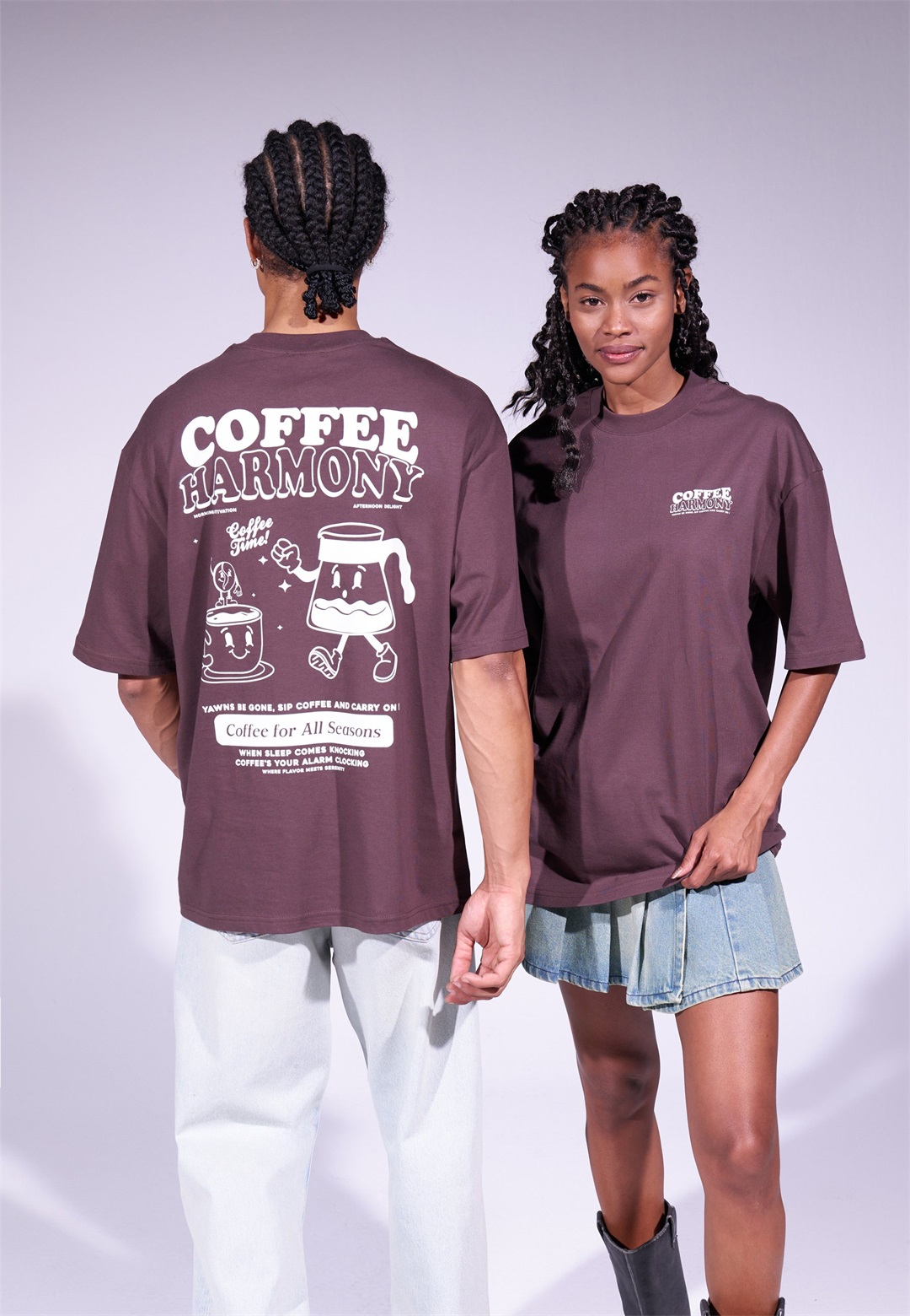 YOURTURN UNISEX - T-Shirt print - brown/braun