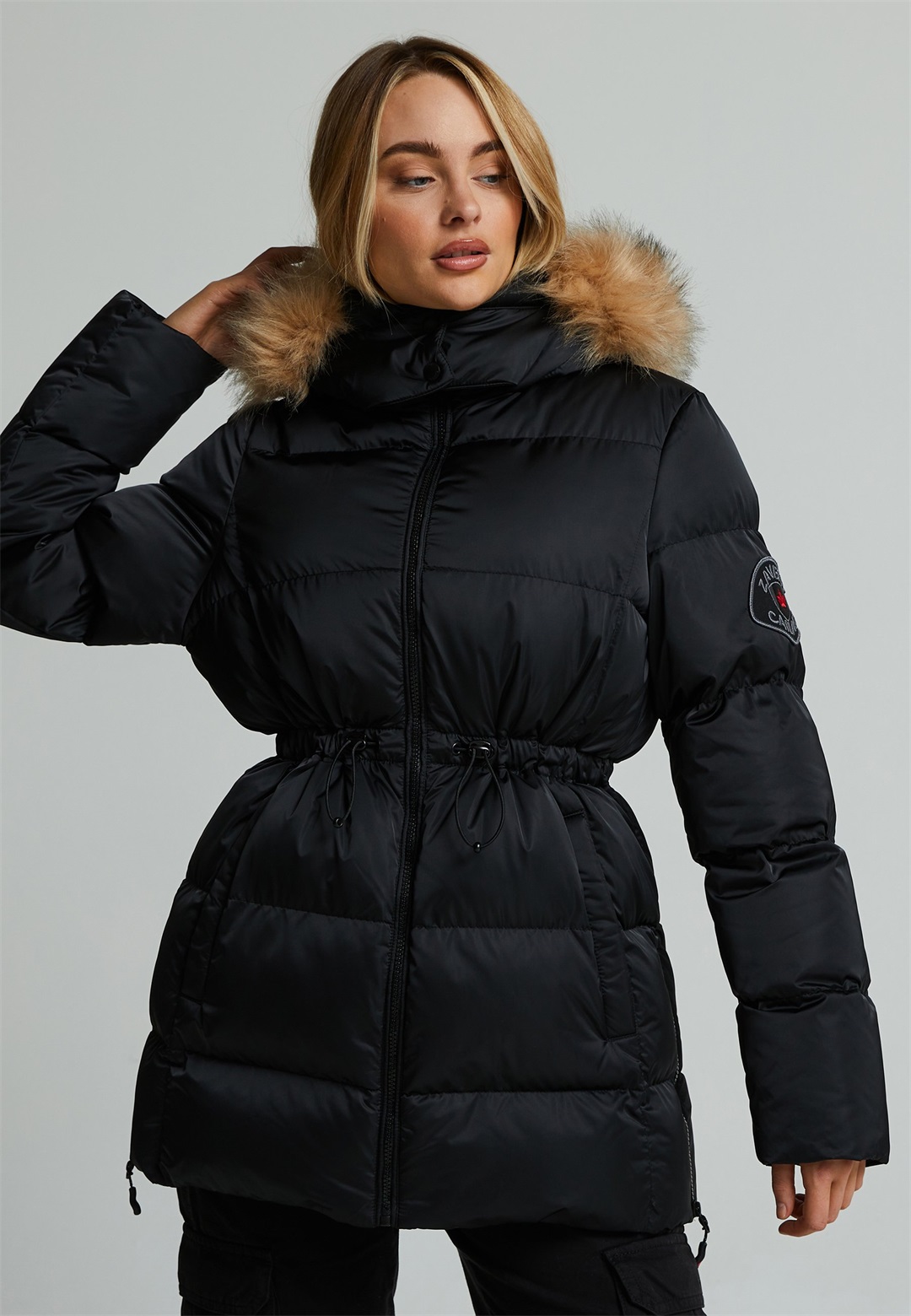 Zavetti Canada VIRNA 2.0 MID LENGTH PUFFER PARKA JACKET - Parka - jet black/schwarz