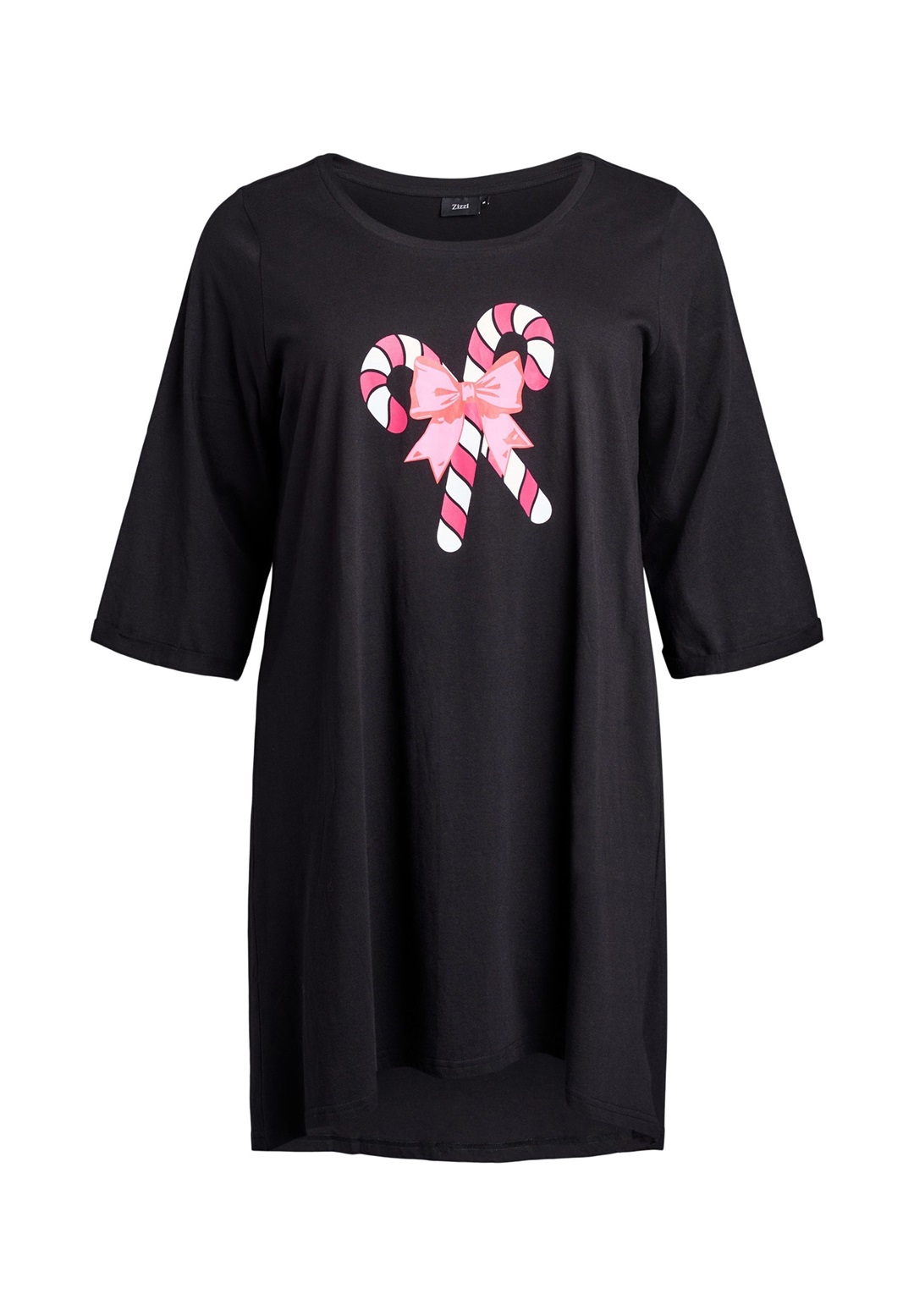 Zizzi AUS MIT WEIHNACHTSMOTIV - Nachthemd - black cone/schwarz
