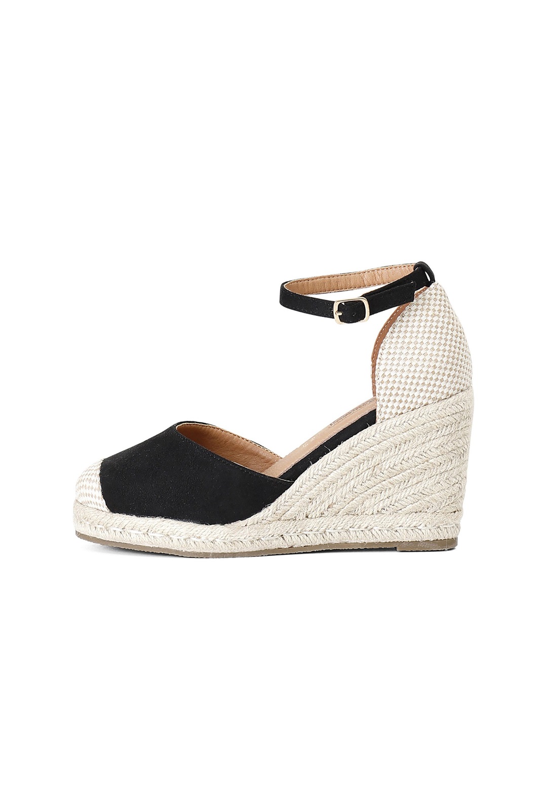CAFèNOIR Plateausandalette - nero/anthrazit-meliert